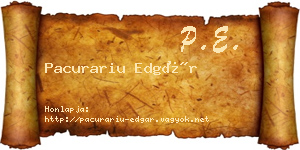 Pacurariu Edgár névjegykártya